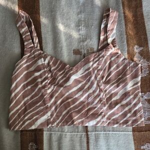 a new day Zebra Stripe Crop Top in Brown and White